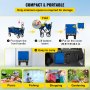 VEVOR Folding Wagon Cart, 176 lbs Load, Outdoor Utility Collapsible Wagon w/ Adjustable Handle & Universal Wheels, Portable for Camping, Grocery, Beach, Blue & Gray