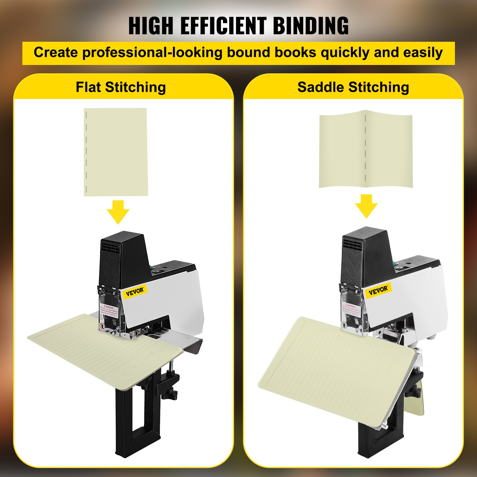 VEVOR Electric Stapler Rapid 106 Automatic Saddle Binding Machine Heavy Duty Flat and Book Binding Machine 2-50 Sheet 110V