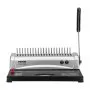 VEVOR binding machine with metal comb, lever handle, black base, and red adjustment knob.