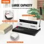 VEVOR binding machine with large capacity, punches up to 34 holes, and binds up to 120 sheets.