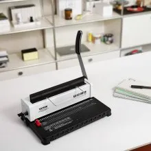 VEVOR Coil Spiral Binding Machine, Manual Book Maker 34-Holes Binding 120 Sheets, Punch Binder Adjustable for Letter Size, A4, A5