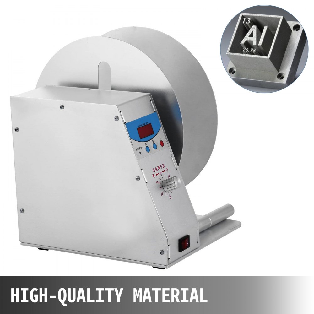 VEVOR Label Rewinder, Digital Automatic Rewinding Machine, Adjustable Speed 1 Core Sticker Tags Barcode Rewinder, Label Printing Machine for Office Warehouse Production line（110V）
