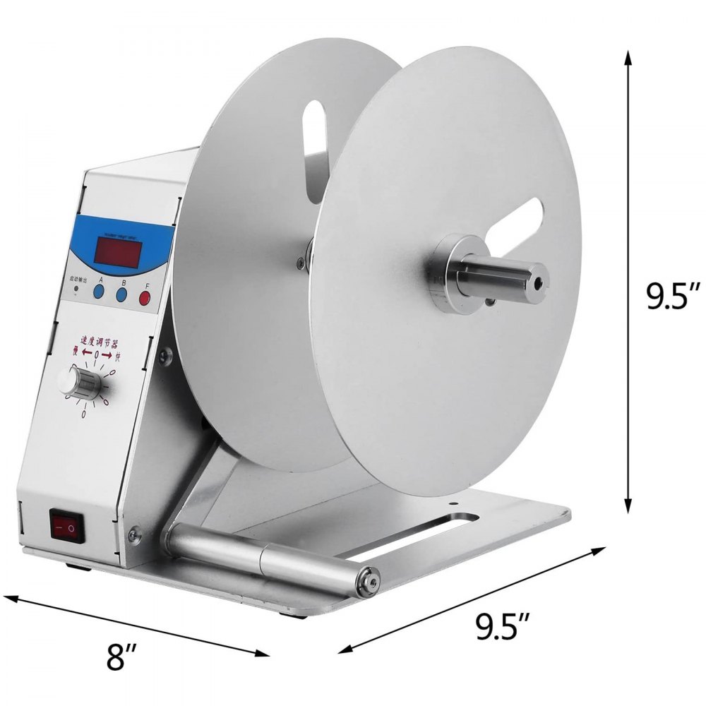 VEVOR Label Rewinder, Digital Automatic Rewinding Machine, Adjustable Speed 1 Core Sticker Tags Barcode Rewinder, Label Printing Machine for Office Warehouse Production line（110V）