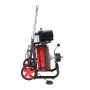 VEVOR Drain Cleaner Machine 100 FT x 3/8 Inch, Auto Feed Sewer Snake Auger on Wheels - with 8 Cutters & Air-Activated Foot Switch for 2" to 4" Pipes