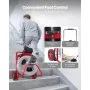 VEVOR Drain Cleaner Machine 22m x 13mm, Auto Feed Sewer Snake Drain Auger on Wheels, Portable Drain Cleaning Machine with 8 Cutters & Air-Activated Foot Switch for 50mm to 150mm Pipes