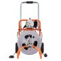 VEVOR Drain Cleaner Machine 75FT x 1/2 Inch, Auto Feed Sewer Snake Drain Auger on Wheels, Portable Drain Cleaning Machine with 8 Cutters & Air-activated Foot Switch for 2" to 4" Pipes
