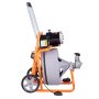 VEVOR Drain Cleaner Machine 75FT x 1/2 Inch, Auto Feed Sewer Snake Drain Auger on Wheels, Portable Drain Cleaning Machine with 8 Cutters & Air-activated Foot Switch for 2" to 4" Pipes