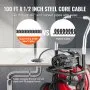 VEVOR Drain Cleaner Machine Electric Drain Auger 100FT x 1/2 In Auto Feed