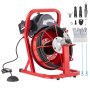 VEVOR Drain Cleaner Machine Electric Drain Auger 50FT x 3/8 In Auto Feed