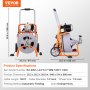 VEVOR Drain Cleaner Machine 100FT x 1/2 Inch Auto Feed with Wheels & 8 Cutters