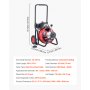 VEVOR Drain Cleaner Machine 15m x 13mm, Auto Feed Sewer Snake Auger on Wheels, Portable Drain Cleaning Machine with 4 Cutters & Air-activated Foot Switch for 50mm to 150mm Pipes