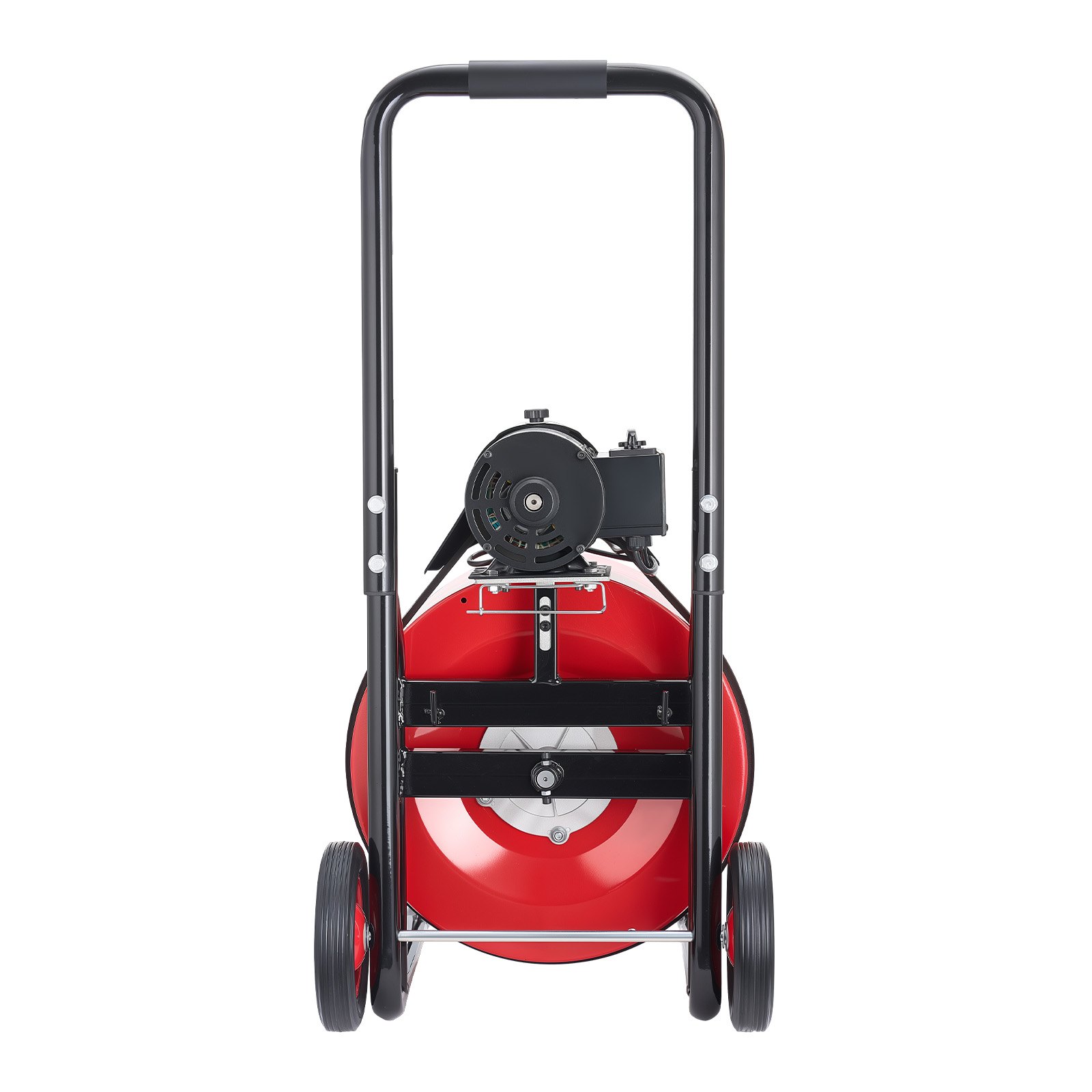 VEVOR Drain Cleaner Machine 30m x 19mm, Auto Feed Sewer Snake Auger on Wheels, Portable Drain Cleaning Machine with 4 Cutters & Air-activated Foot Switch for 100mm to 200mm Pipes
