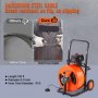 VEVOR Drain Cleaning Machine 100FT x 3/4 Inch, Sewer Snake Machine Auto Feed, Drain Auger Cleaner with 4 Cutter & Air-Activated Foot Switch for 1" to 4" Pipes