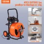 Mașină de curățare a scurgerilor VEVOR Snec electric de scurgere 100 ft x 3/4 inci alimentare automată