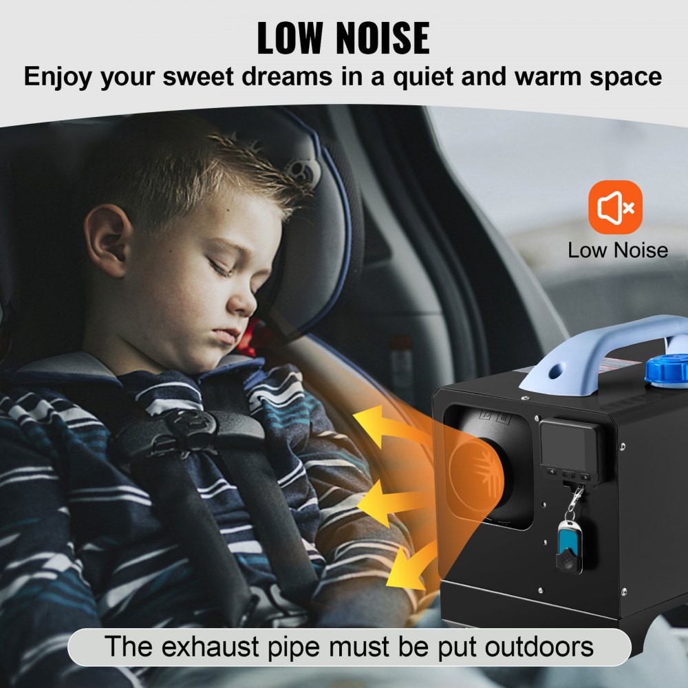 VEVOR Diesel Air Heater 8KW, All in One 12V Truck Heater, Parking Heater with Black LCD, Remote Control, Fast Heating Diesel Heater for RV Truck, Boat, Bus, Car Trailer, Motorhomes