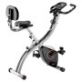 VEVOR Folding Exercise Bike, Foldable Fitness Stationary Bike, Adjustable Magnetic Resistance Stationary Bike, Upright Indoor Cycling Bike for Home Gym Workout, Comfortable Seat Cushion, LCD Monitor