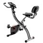VEVOR Folding Exercise Bike, Foldable Fitness Stationary Bike, Adjustable Magnetic Resistance Stationary Bike, Upright Indoor Cycling Bike for Home Gym Workout, Comfortable Seat Cushion, LCD Monitor