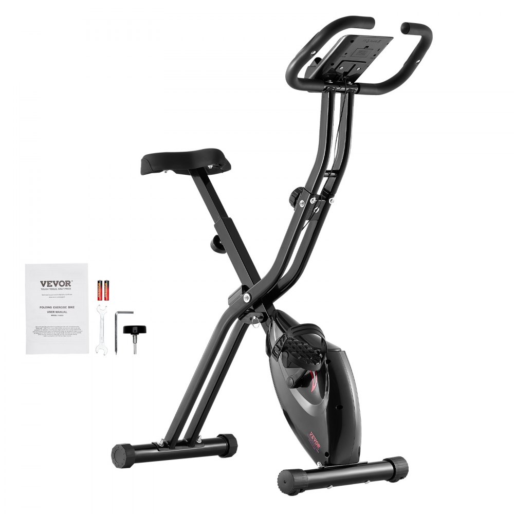 VEVOR sammenleggbar treningssykkel Fitness Stationary Bike Upright Indoor Cycling Bike