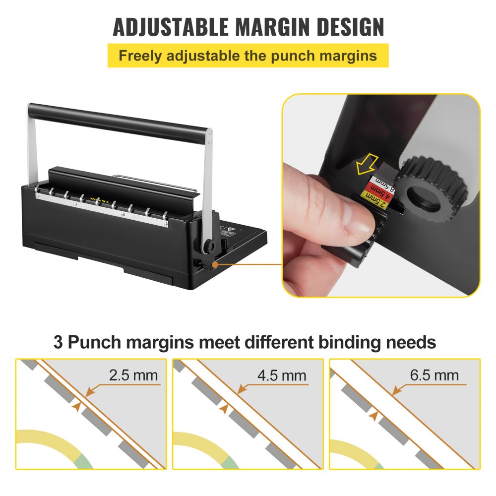VEVOR 34 Holes Manual Coil Binding Machine TD-130 Book Binding Machine 3:1 Spiral Coil Paper Puncher Wire Punching Binder for A4