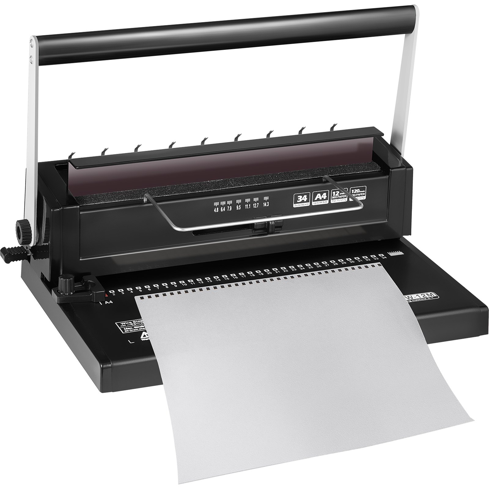 VEVOR 34 Holes Manual Coil Binding Machine TD-130 Book Binding Machine 3:1 Spiral Coil Paper Puncher Wire Punching Binder for A4