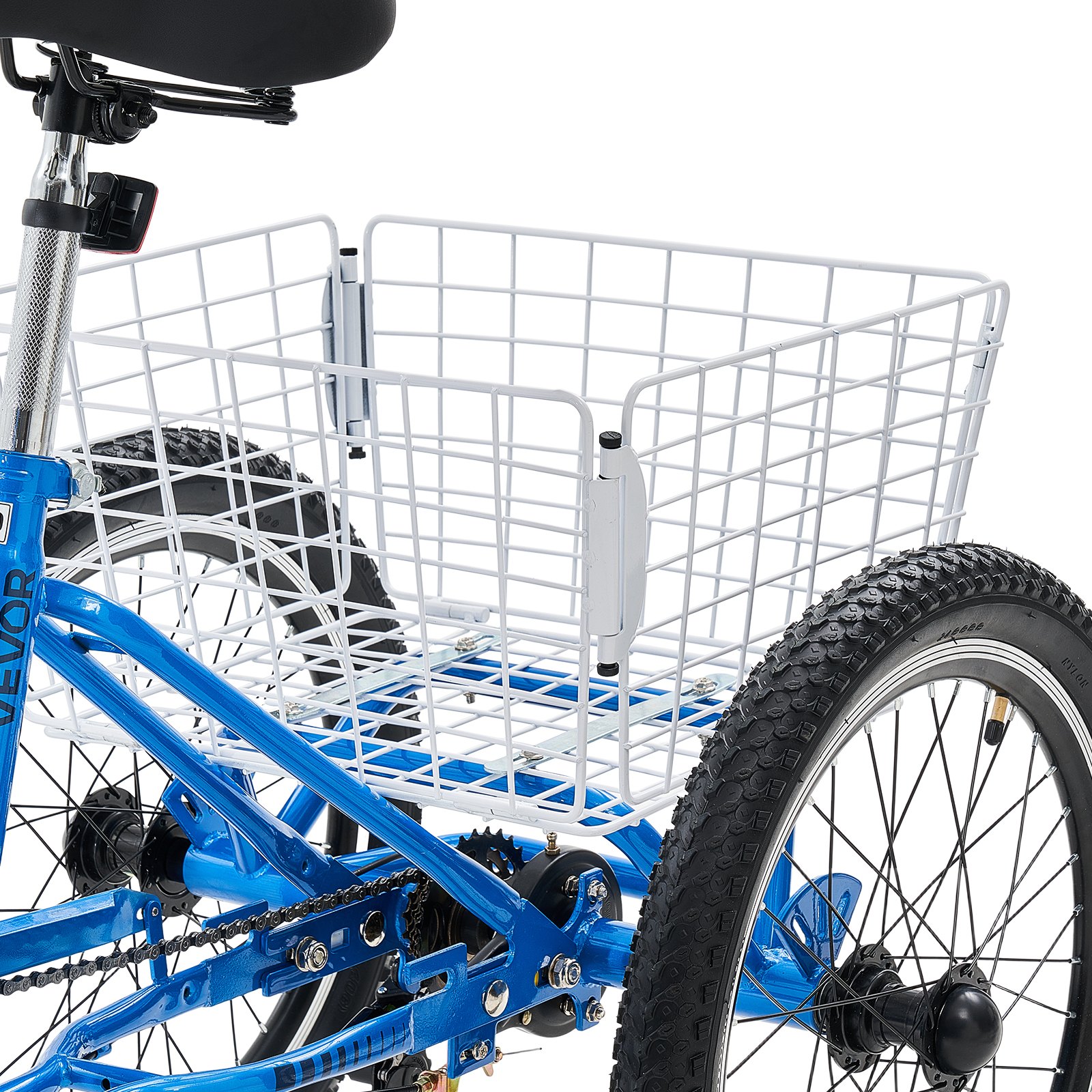 VEVOR Folding Adult Tricycle 20 inch 7 Speed Foldable Trikes for Adult, 3 Wheel Cruiser Bike w/ Cargo Basket, Adjustable Seat, Double-Wall Wheel Rims, Shopping Picnic Tricycles for Women, Men, Senior