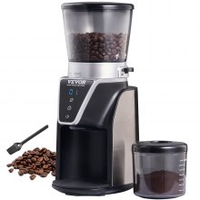 Molinillo cónico VEVOR, molinillo eléctrico ajustable con 51 configuraciones de molienda precisas, molinillo de café de 9,7 onzas y 13 tazas, perfecto para goteo, moca, café a mano, prensa francesa, espresso, plateado