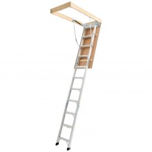 Attic Ladder 375LBS / 170KG Capacity for 7.66 to 10.25 ft Ceilings Aluminum