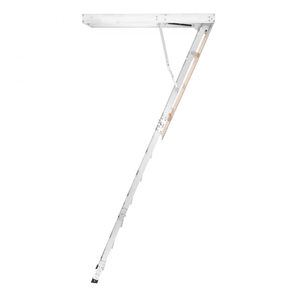VEVOR Aluminum Attic Ladder, Fits 299-314 cm/233.5-299 cm Ceiling Height, 1372 x 572 mm Opening, 170 kg Load Capacity, Multi-Purpose Foldable Lightweight & Portable Attic Stairs for Convenient Access