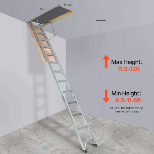 Alumiiniumist pööningutrepp 1600 x 570 mm, max 3,66 m — pilt 8