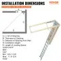 VEVOR Attic Ladder Foldable, 350-pound Capacity, 22.5" x 63", Multi-Purpose Aluminium Extension, Lightweight and Portable, Fits 9.5'-12' Ceiling Heights, Convenient Access to Your Attic Standard