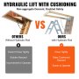 VEVOR attic ladder comparison with and without hydraulic rod, highlighting safety and convenience.