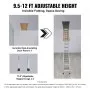 VEVOR Attic Ladder Foldable, 350-pound Capacity, 22.5" x 63", Multi-Purpose Aluminium Extension, Lightweight and Portable, Fits 9.5'-12' Ceiling Heights, Convenient Access to Your Attic Standard