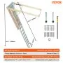 VEVOR Attic Ladder Foldable, 158.8 kg Capacity, 57.15 cm x 160 cm, Multi-Purpose Aluminium Extension, Lightweight and Portable, Fits 2.9m-3.7m Ceiling Heights, Convenient Access to Your Attic Standard