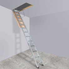 VEVOR Attic Ladder Foldable, 350-pound Capacity, 22.5" x 63", Multi-Purpose Aluminium Extension, Lightweight and Portable, Fits 9.5'-12' Ceiling Heights, Convenient Access to Your Attic Standard