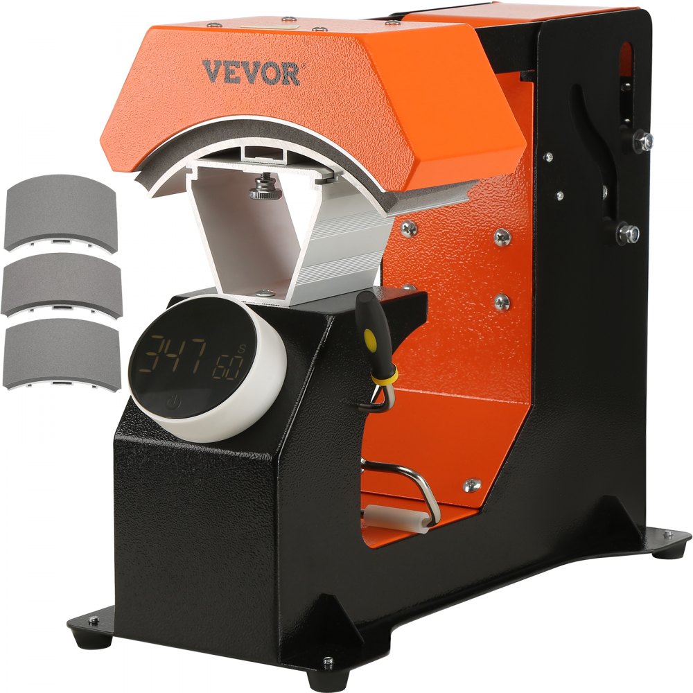 VEVOR Varmepresser Auto Cap Heat Press 3 varmepuder Sublimation Transfer