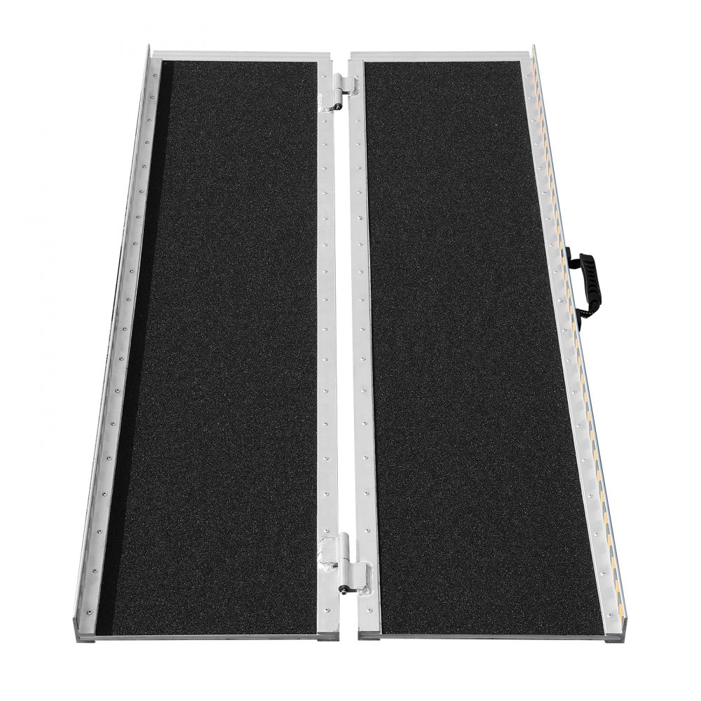 VEVOR Portable Wheelchair Ramp, 4 ft 800 lbs Capacity, Non-Slip Aluminum Folding Threshold Ramp, Foldable Mobility Scooter Ramp Wheel Chair Ramp, Handicap Ramp for Home Steps, Stairs, Doorways, Curbs