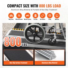 VEVOR Portable Wheelchair Ramp, 7 ft 800 lbs Capacity, Non-Slip Aluminum Folding Threshold Ramp, Foldable Mobility Scooter Ramp Wheel Chair Ramp, Handicap Ramp for Home Steps, Stairs, Doorways, Curbs