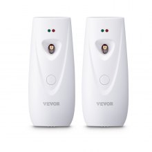 VEVOR Automatic Air Freshener Spray Dispenser, 2-Pack, Wall Mounted or Free Standing, Battery Operated, Multiple Time Settings for Home, Indoor, Bathrooms, Offices, Hotels, Commercial Places, White