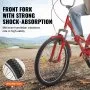 VEVOR Folding Adult Tricycle, 24-Inch Adult Folding Trikes, Carbon Steel 3 Wheel Cruiser Bike with Large Basket & Adjustable Seat, Shopping Picnic Foldable Tricycles for Women, Men, Seniors (Red)