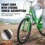 VEVOR Folding Adult Tricycle, 26-Inch 7-Speed Adult Folding Trikes, Carbon Steel 3 Wheel Cruiser Bike with Basket & Adjustable Seat, Shopping Picnic Foldable Tricycles for Women, Men, Seniors (Green)