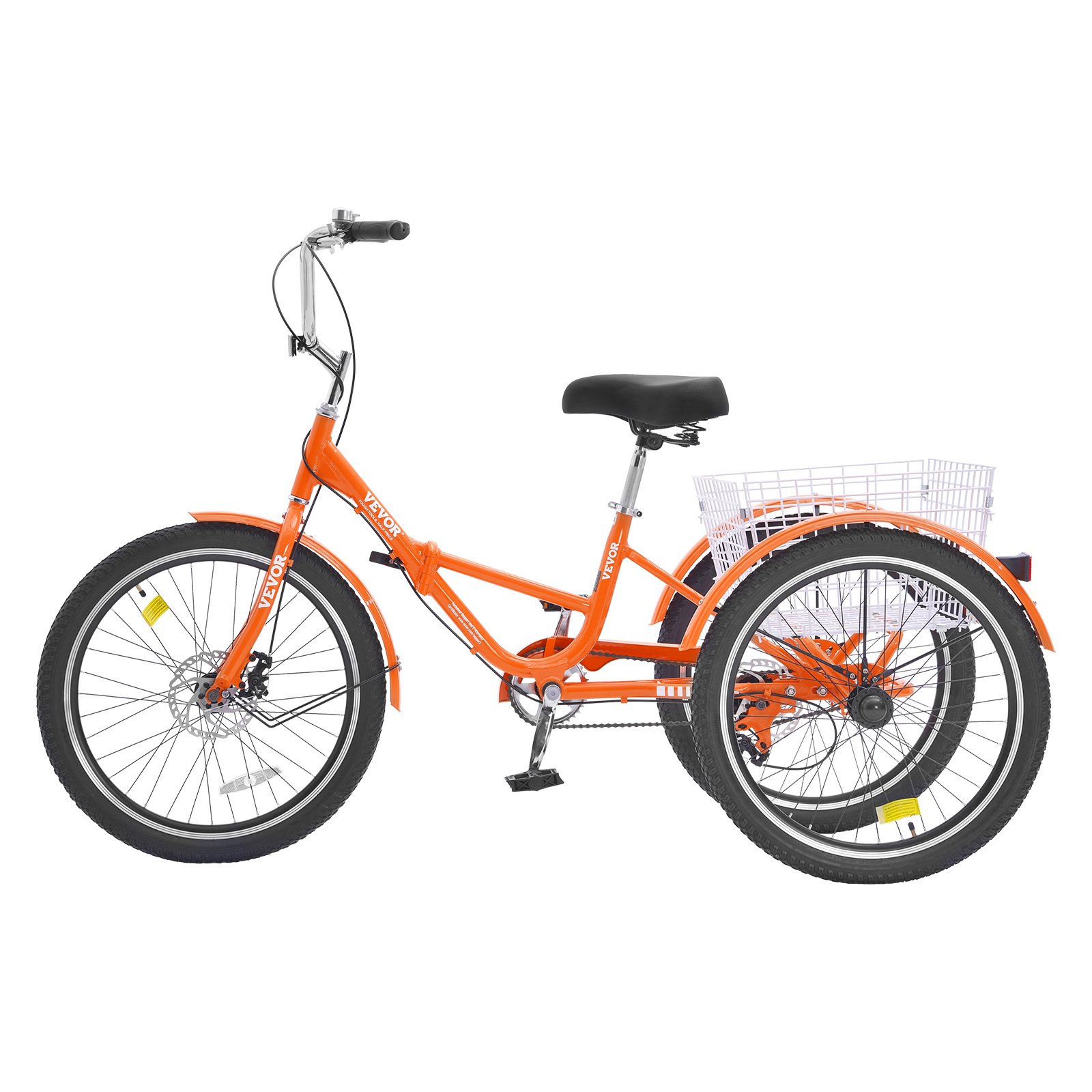VEVOR Folding Adult Tricycle, 26-Inch Adult Folding Trikes, Lightweight Aluminum Alloy 3 Wheel Cruiser Bike with Large Rear Basket, Shopping Picnic Foldable Tricycles for Adults, Women, Men, Seniors