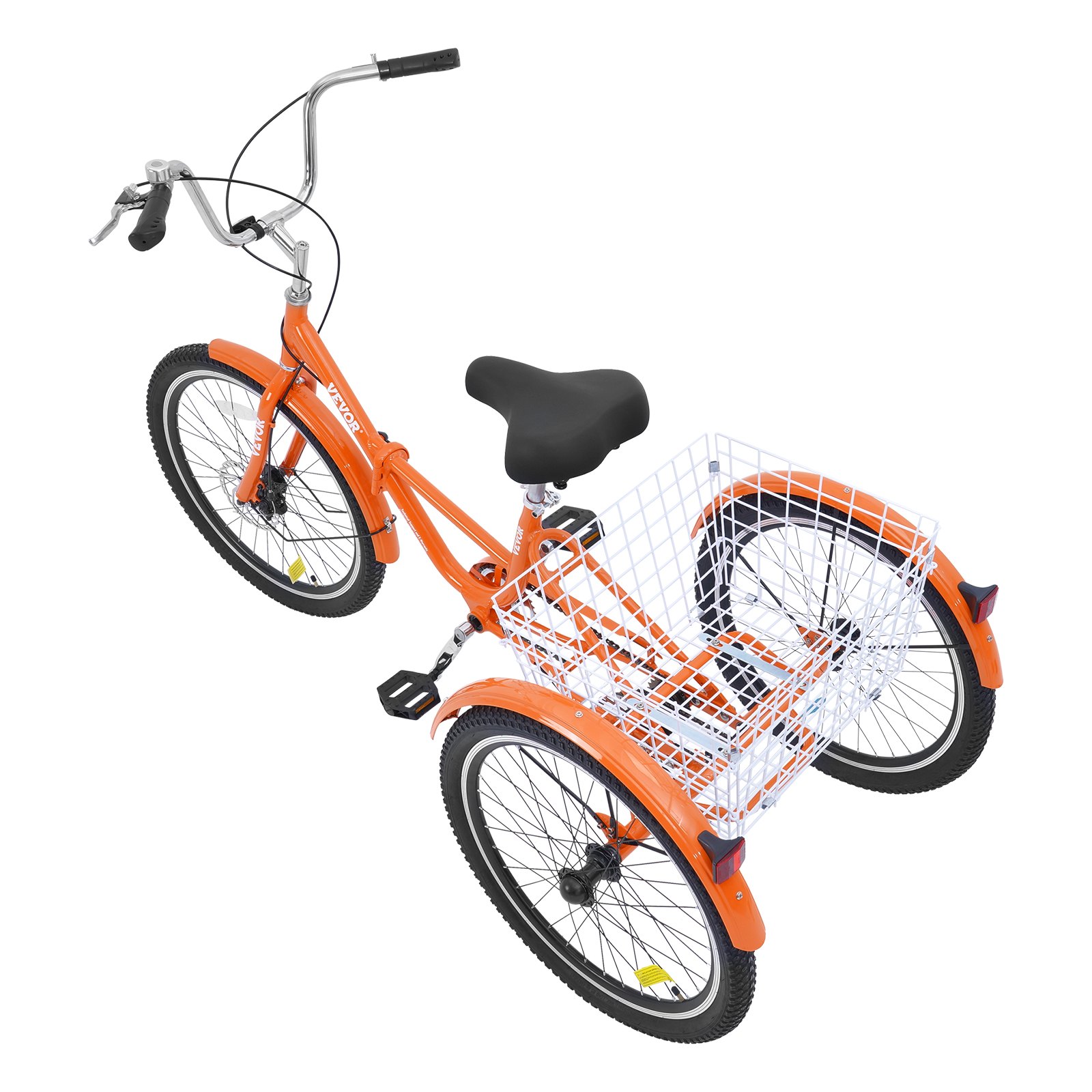 VEVOR Folding Adult Tricycle, 26-Inch Adult Folding Trikes, Lightweight Aluminum Alloy 3 Wheel Cruiser Bike with Large Rear Basket, Shopping Picnic Foldable Tricycles for Adults, Women, Men, Seniors