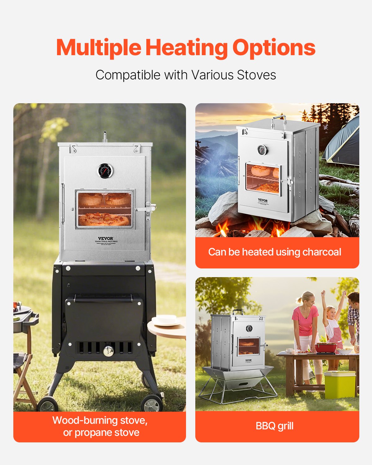 Foldable Camping Oven Stainless Steel Portable Camping Stove 3 Tier Grill Foldable Camping Oven Stainless Steel Portable Camping Stove 3 Tier Grill