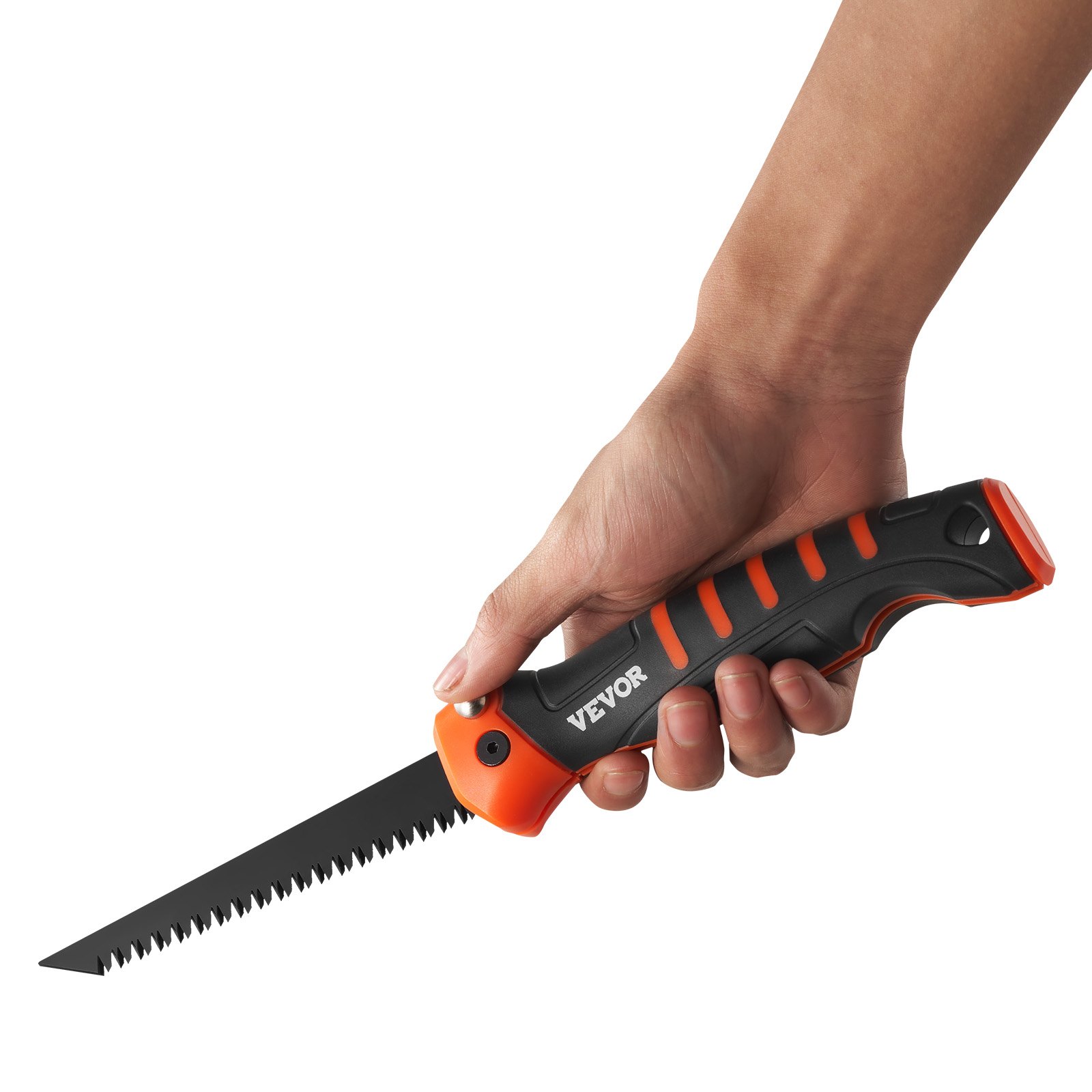 VEVOR Folding Jab Saw, 5 in Foldable Jab Saw with Soft Grip Handle, Folding Drywall Saw with Triple Ground Teeth and Sharp Tip, for Drywall, Wood, PVC Pipes, Cement Board, Thin Sheets, Wall Panels