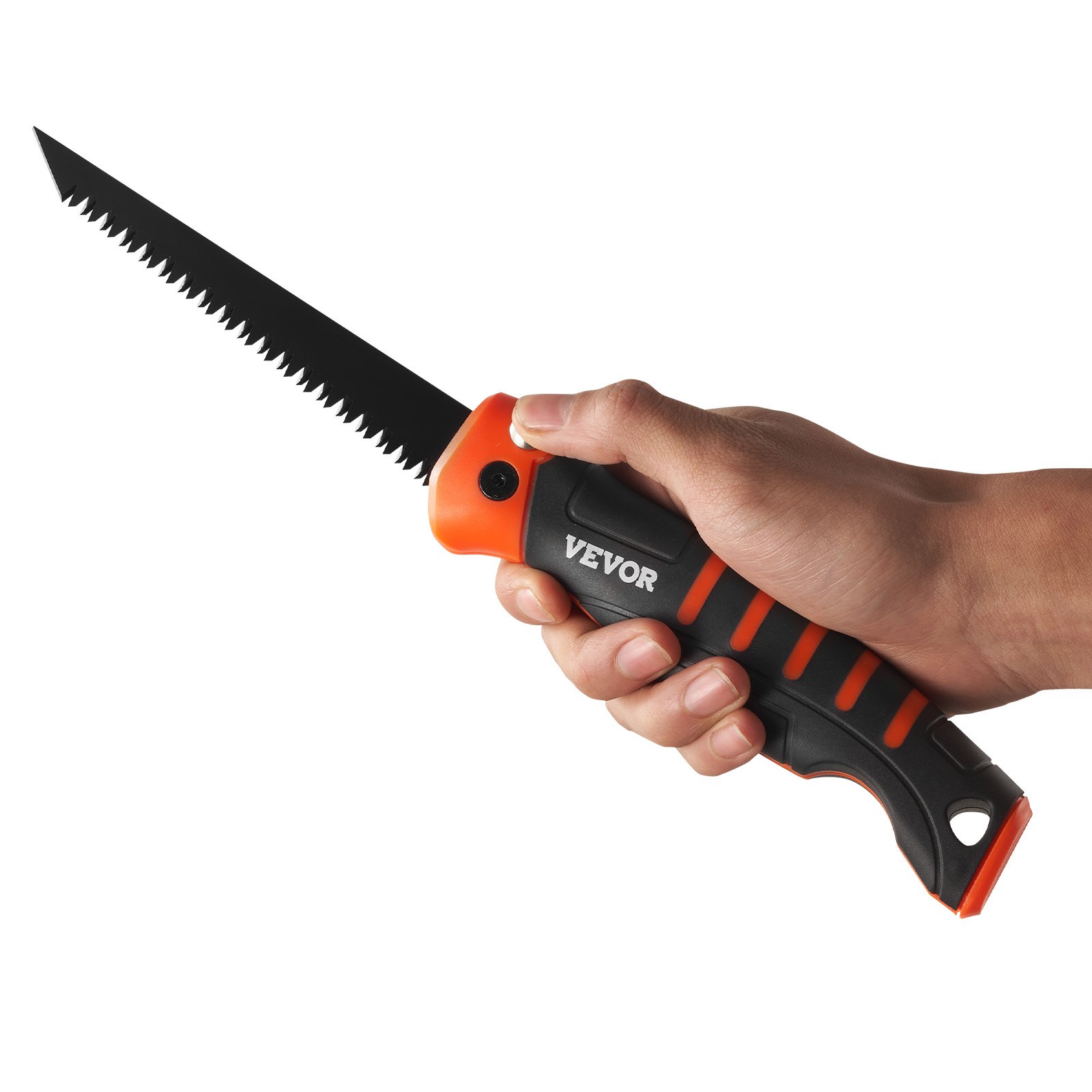 VEVOR Folding Jab Saw, 5 in Foldable Jab Saw with Soft Grip Handle, Folding Drywall Saw with Triple Ground Teeth and Sharp Tip, for Drywall, Wood, PVC Pipes, Cement Board, Thin Sheets, Wall Panels