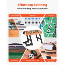 42 inch Folding Foosball Soccer Game Table Standard Size Indoor Table for Home