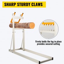 VEVOR Logging Saw Horse Durable Steel Log Sawhorse, Foldable Log Cutting Stand with Sharp Claws and Adjustable Height, Horse Stands for Cutting Wood, Space-Saving Sawbuck, Easy to Assemble and Carry