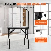 VEVOR Pet Grooming Table Arm with Clamp, 808 x 460 mm Dog Grooming Station, Foldable Pets Grooming Stand for Medium and Small Dogs, Free No Sit Haunch Holder with Grooming Loop, Bearing 99.8kg