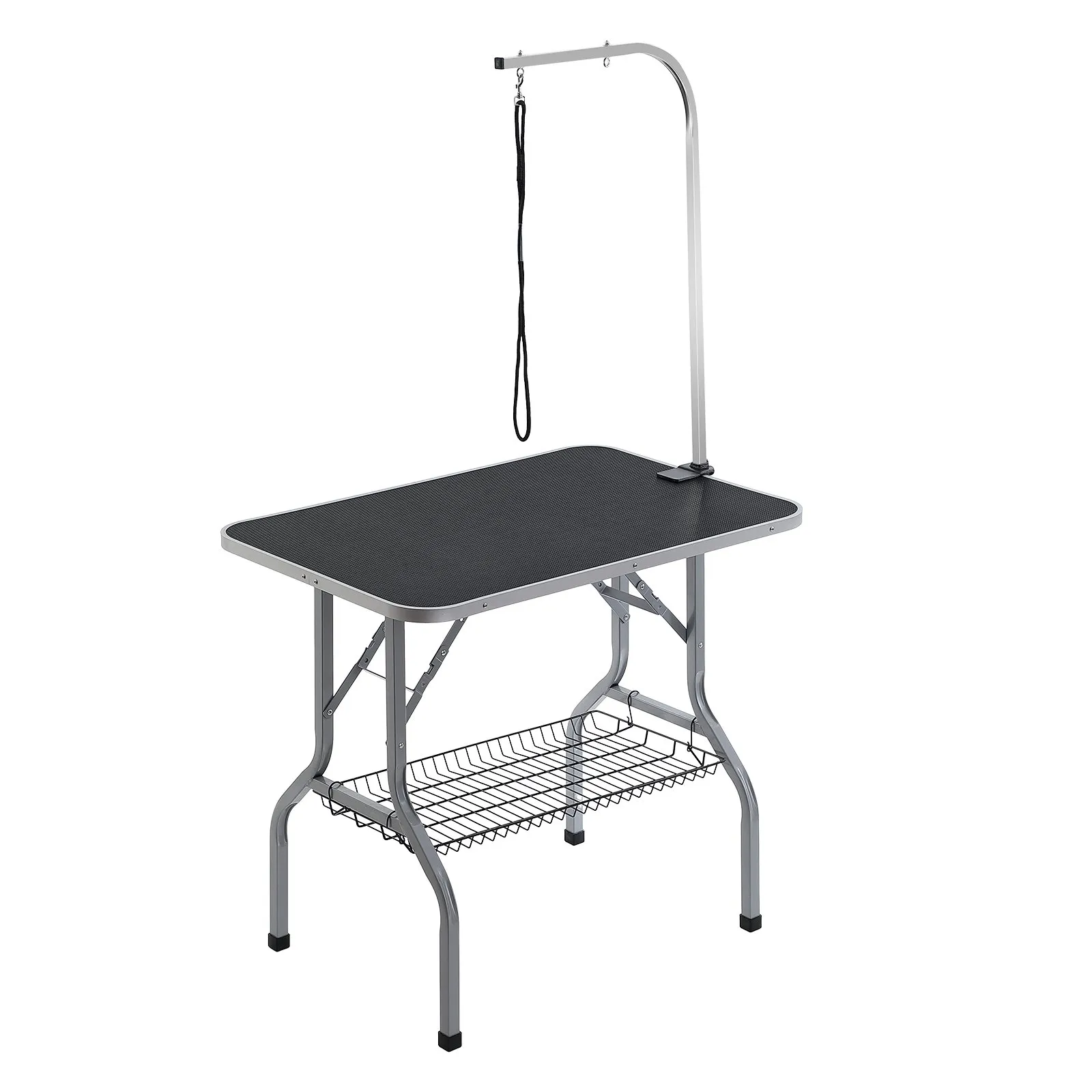 VEVOR Pet Grooming Table Arm with Clamp, 915 x 610mm Dog Grooming Station, Foldable Pets Grooming Stand for Medium and Small Dogs, Free No Sit Haunch Holder with Grooming Loop, Bearing 149.7kg
