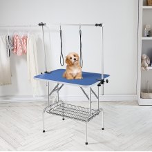 VEVOR Pet Grooming Table Two Arms with Clamp, 36''x24'' Dog Grooming Station, Foldable Pets Grooming Stand for Medium and Small Dogs, Free No Sit Haunch Holder with Grooming Loop, Bearing 330lbs